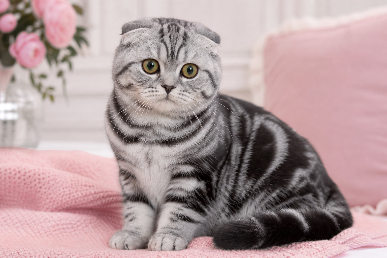 Silver black classic tabby Scottish Fold
